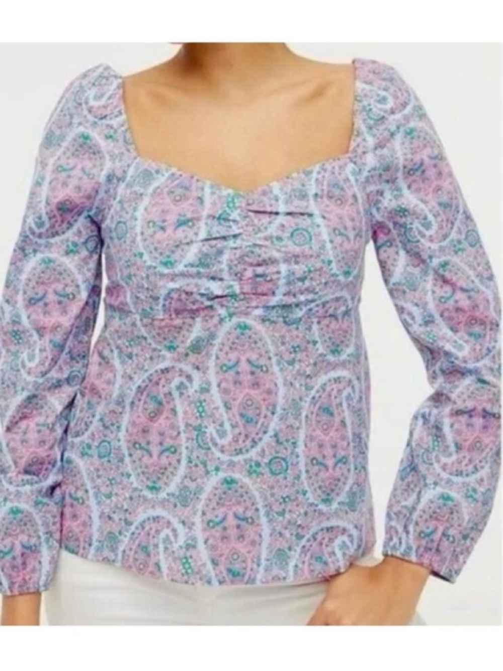 J. Crew Long-Sleeve Sweetheart Top